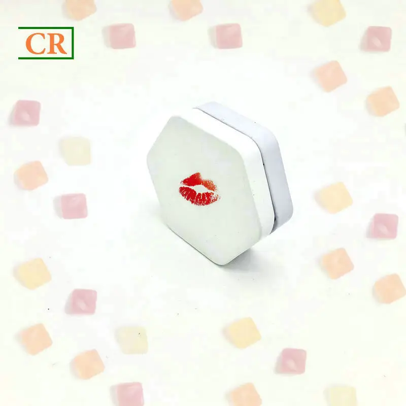 
Candy packaging hexagonal shape with lid for Edibles Grade Stackable Metal Tin Can 