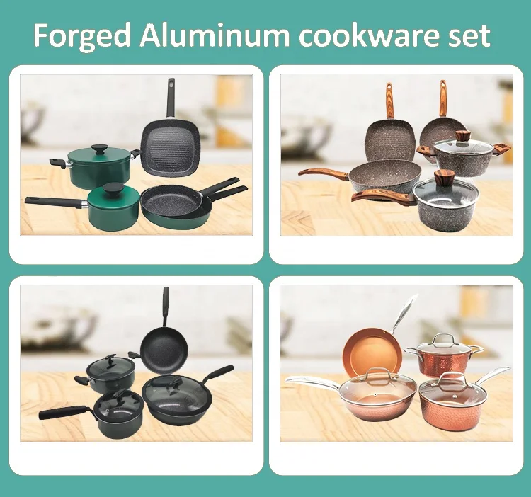 China Reliable Manufacturer Grey Cookware  Aluminum Non-stick Kitchen Ware Pot and Pan Set