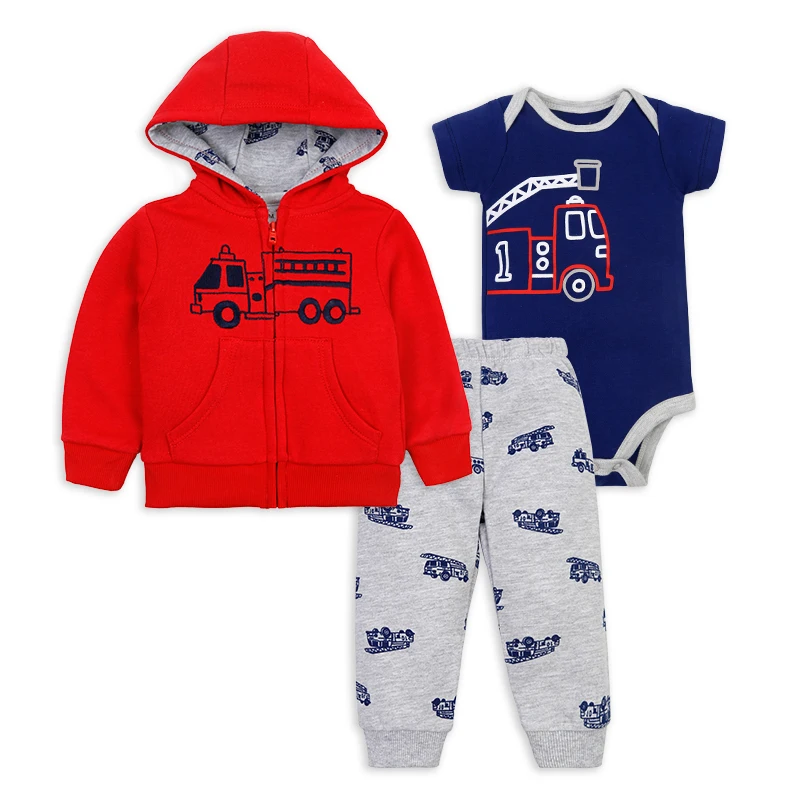 Boy clothing sets autumn toddler boy jackets and long sleeve romper 3 piece suit baby clothing new baby suit