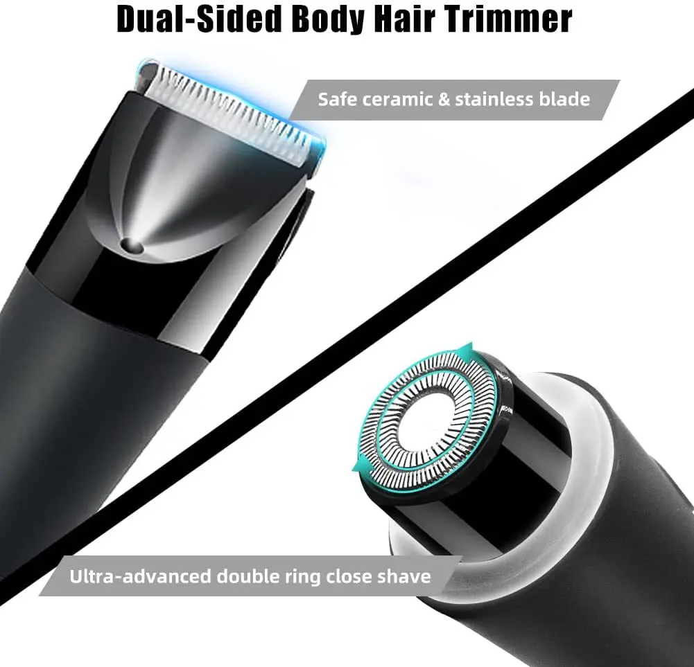 Body Hair Trimmer Electric Groin Hair Shaver for Balls Epilator Male Pubic Hair Trimmer Hair Removal for Chest Armpit Body Razor