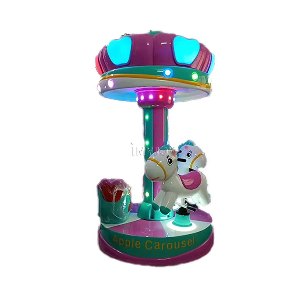 New Design Lovely Shopping Mall Rotation Swing Machine Traffic/Apple/Bee Turn Horse Merry  Go Round Carousel 3 Players