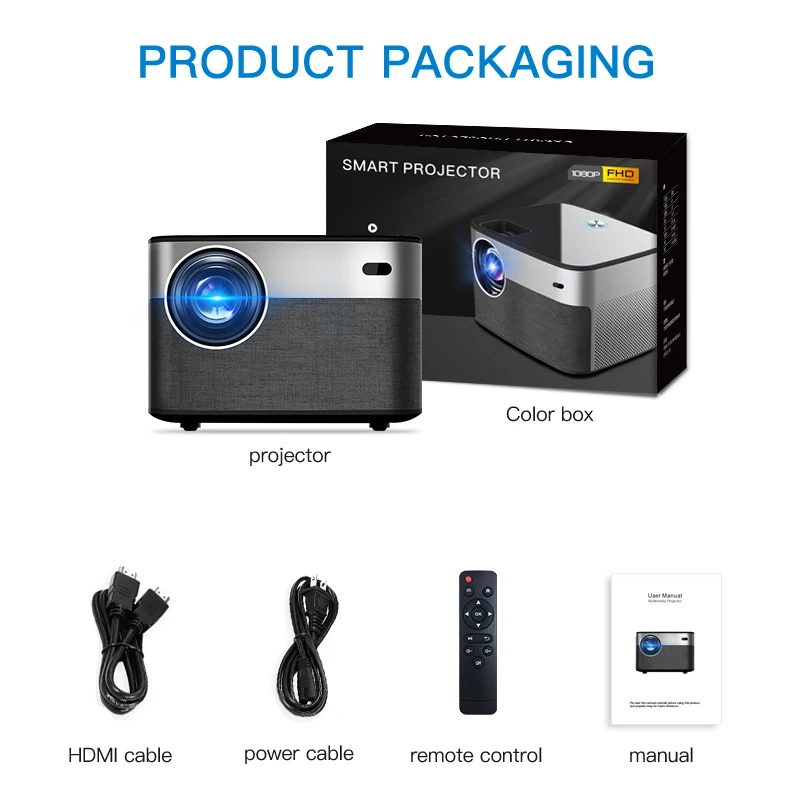 2023 HD 1080P 4K 9000 Lumens WiFi Projecteur Android Portable Video Projector Smart LED LCD Projectors for Home Cinema