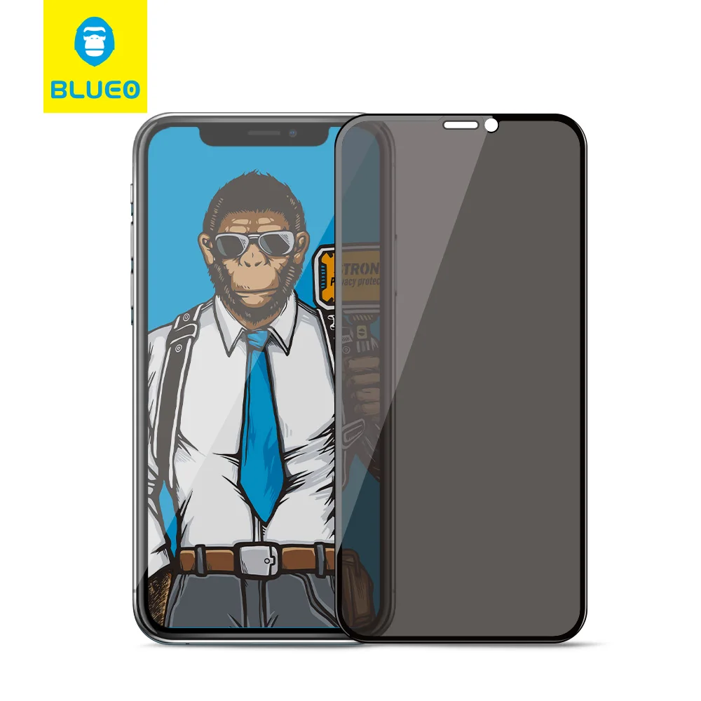 BLUEO screen protector secret screen Privacy Screen Protector Anti-spy Peeping Full Tempered Glass Protective FIlm For iPhone X