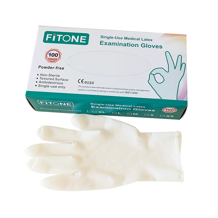 
Powder Free Disposable Non Sterile Latex Medical Examination Gloves 