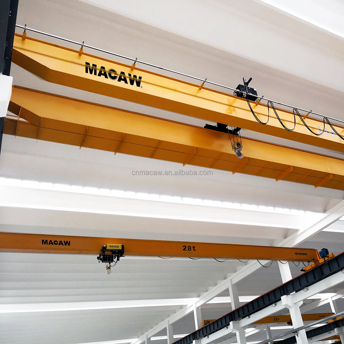 Span 7.5-22.5m europe bridge travelling crane 10 ton Double girder workshop overhead crane for maintenance workshop