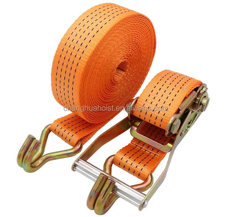 5000kg  2 inch Polyester 50mm Cargo Lashing Strap With Ratchet Strap Cargo with EN12195-2 standard