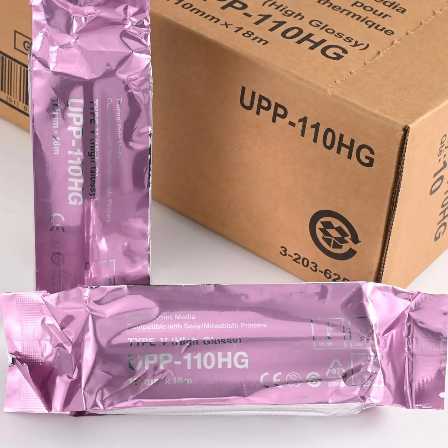 Recyclable UPP-110HG Type V High Gloss Ultrasound Paper Film/Media 10 Rolls 110 mm x 18m Replacement Sony Personal Care