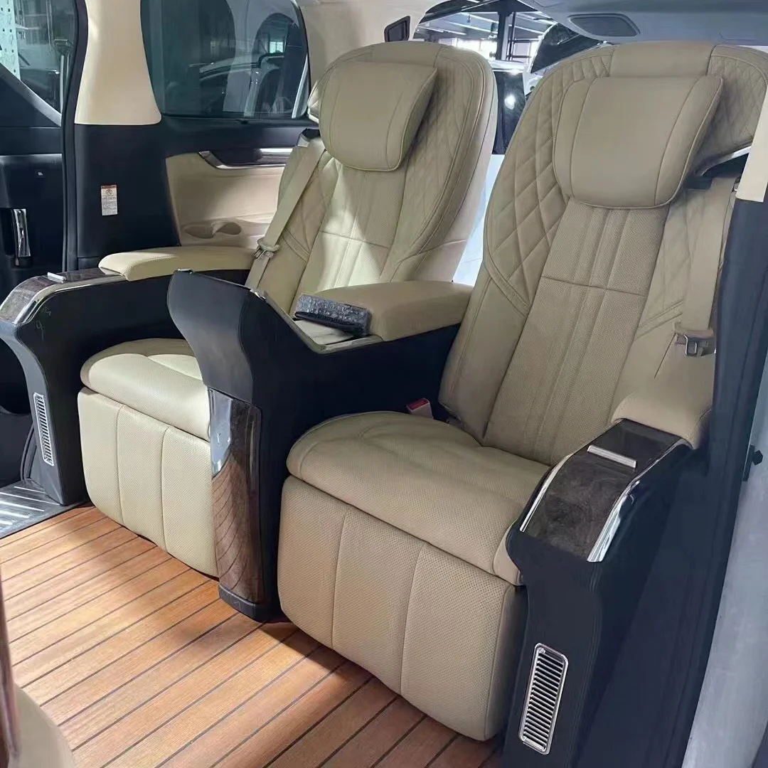 MPV car upgrade to LM 300h full interior kit massage chair middle console tv partition wall bar world clock