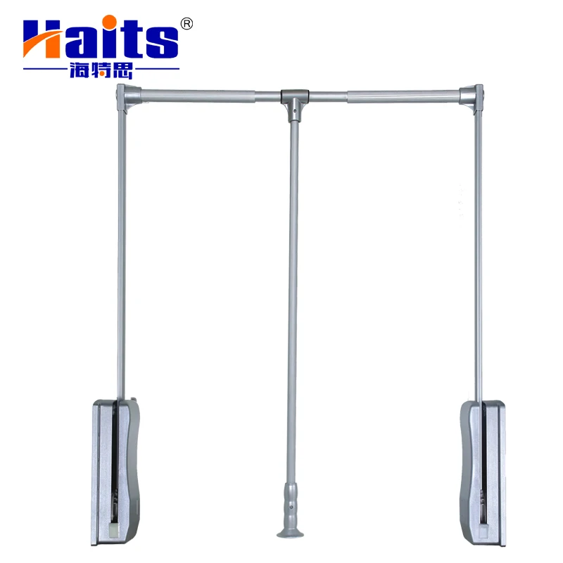 Hot Selling Practical Wardrobe Clothes Hanger Lift Pull Down Closet Rod Aluminum Adjustable Heavy Duty Closet Rods Hanger