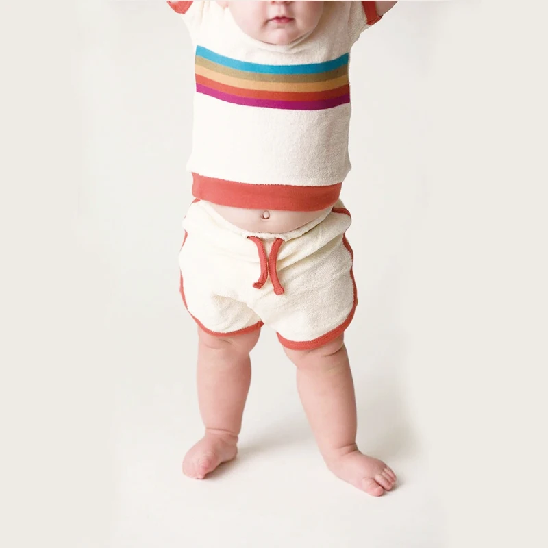 
High Quality 100% Organic Cotton Baby Terry Cloth Track Shorts 