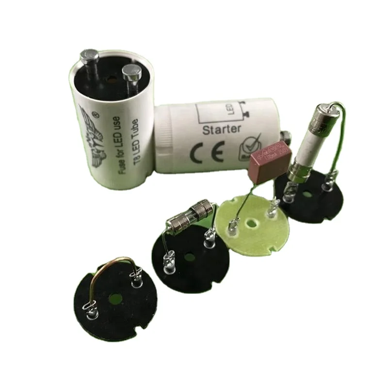 T8 флуоресцентная Светодиодная лампа стартер высокого качества алюминиевый штырь 250 в ма светодиодный с предохранителем
