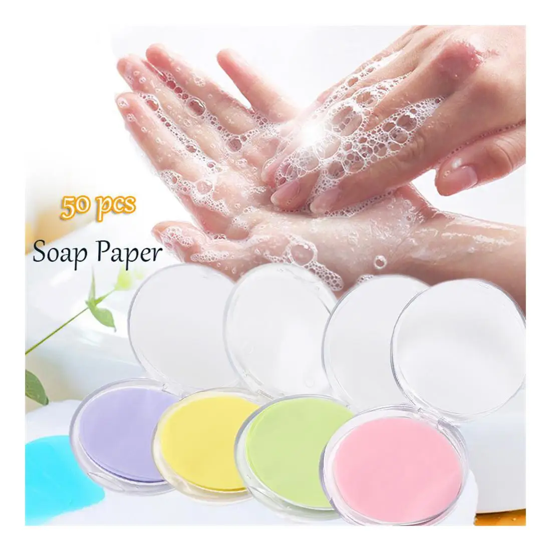 50 шт одноразовые в штучной упаковке бумажная портативная Ручная стирка коробка Ароматические ломтик Листов Мини бумажная на открытом воздухе и набором инструментов для чистки коробка
