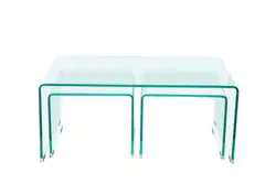 Modern design  Living Room coffee Table Transparent Bent Glass hot sell Coffee Table