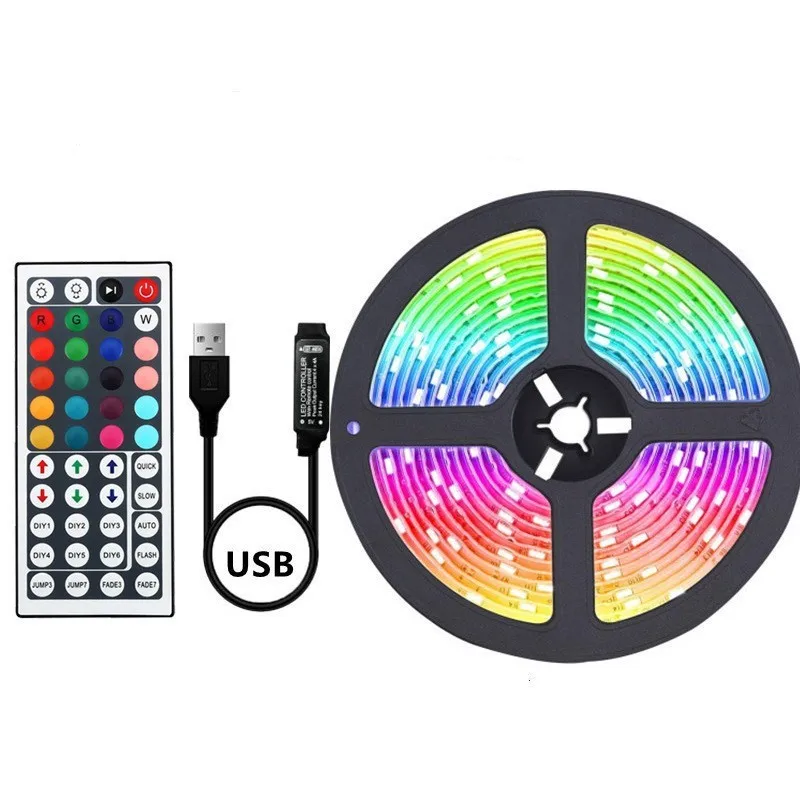 Автомобильный usb rgb неоновая оптическая лента окружающего света портативная палатка светодиодная гирлянда l usb светодиодные фонари 1-5 м rgb Изменение цвета 5050
