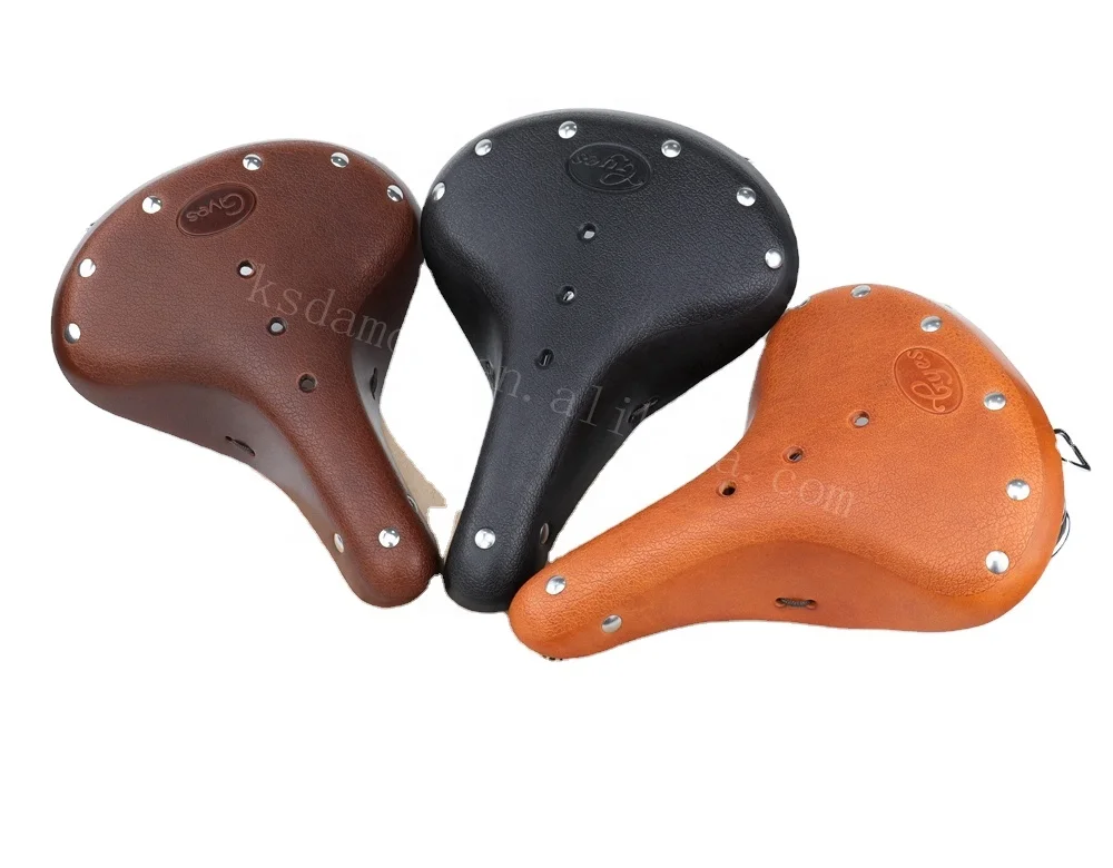 Gyes GS-08 Cow Leather Retro Saddle Cool Road Bicycle City Bike Seat Hand Made