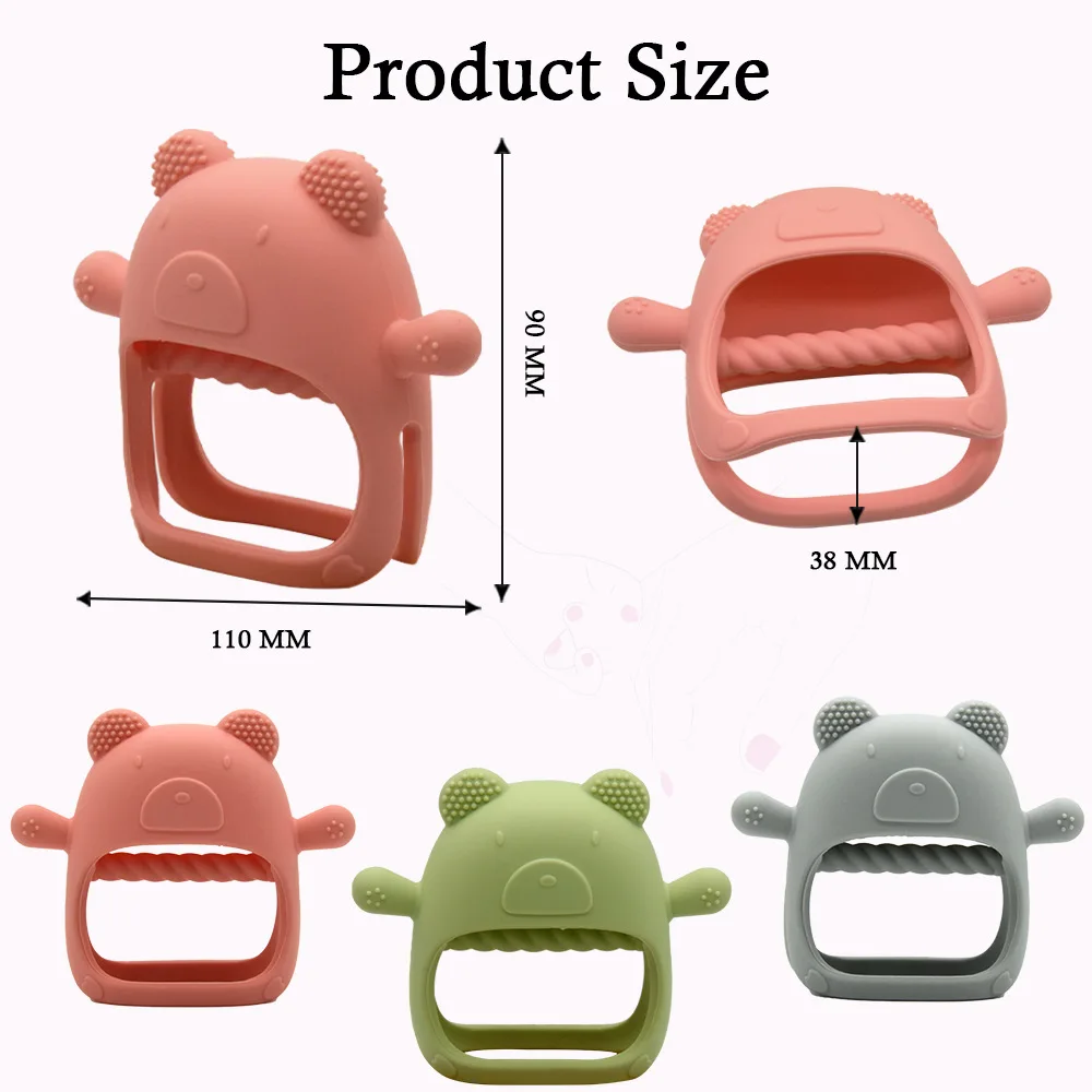 BPA Free Baby Chew Teething Toys Teether Fox Silicone  Soft Laser Bag OEM Customized Head Mold Animal Toxic Logo