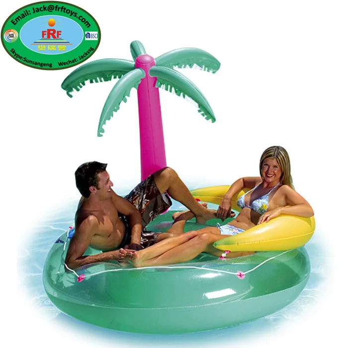 Summer Fun Inflatable Palm Tree Island Pool Float