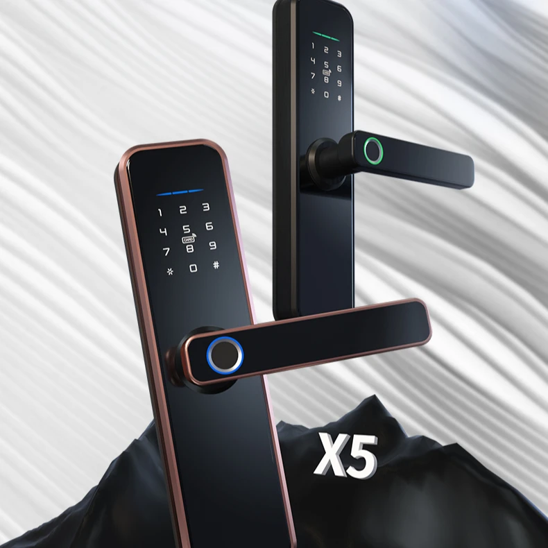 TT X5 Waterproof Tuya Biometric Fingerprint Security Intelligent Smart WiFi APP Password Electronic Door Lock