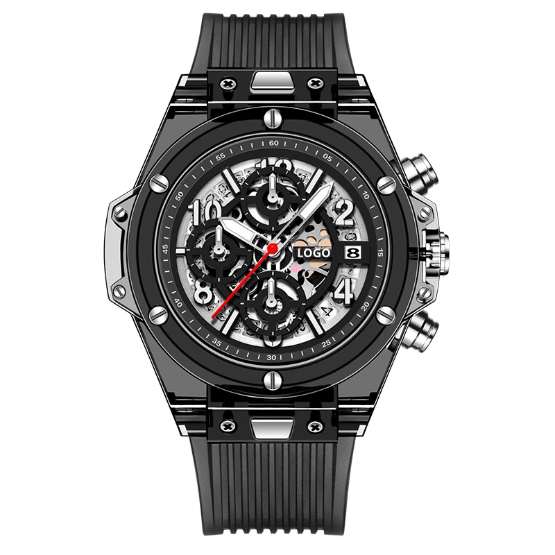 Top Sell Charm Luxury Brand Bracelet Classic Quartz Watches Fashionable Black Sport Wrist Watch For Man