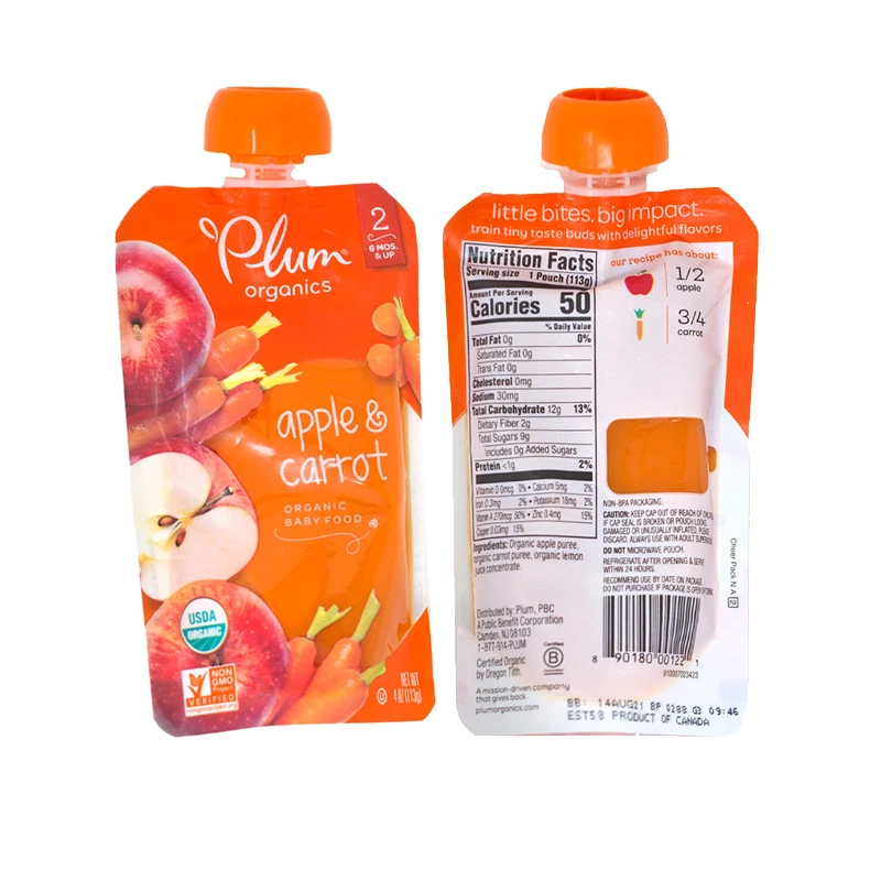 Manufacturer Custom Stand Up Bag Eco Friendly Food Grade Packaging Milk Juice Liquid Refill Spout Pouch With Top Mushroom Cap