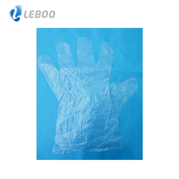 Одноразовые пищевые контактные перчатки LDPE размера L прозрачные