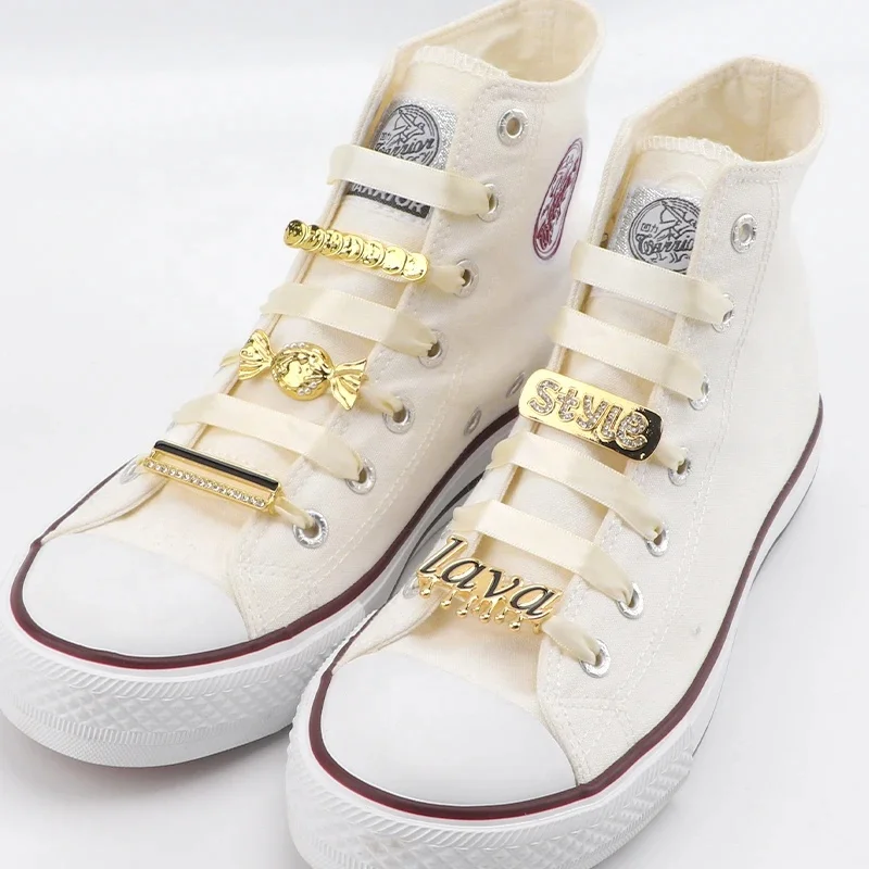 Olian Shoelaces Charms for Sneakers Shoelaces Clips Decorations Faux Pearl Casual Metal Rhinestone Shoe Laces Buckle for Girl