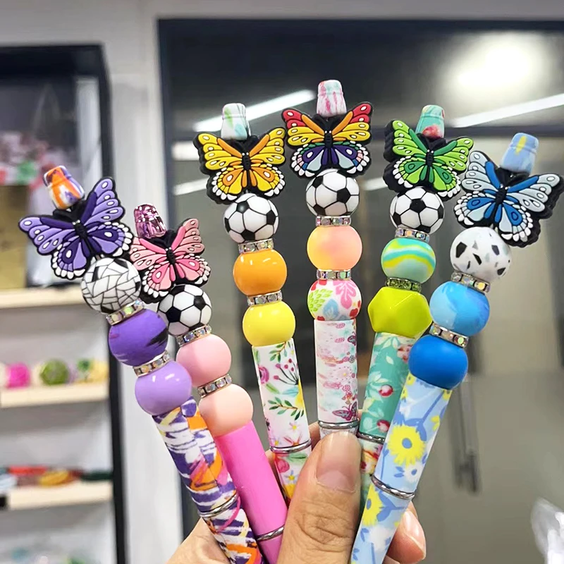 2024 New Soft Funny Animal Cow Shape Teething Beads Food Grade Silicone Focal Beads For Pen Making Beads And Charms For Pen Tops