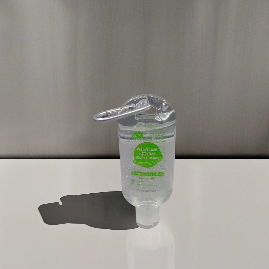 OEM 75% Alcohol medical waterless mini hand sanitizing gel with sanitizing gel hiking clasp use private label