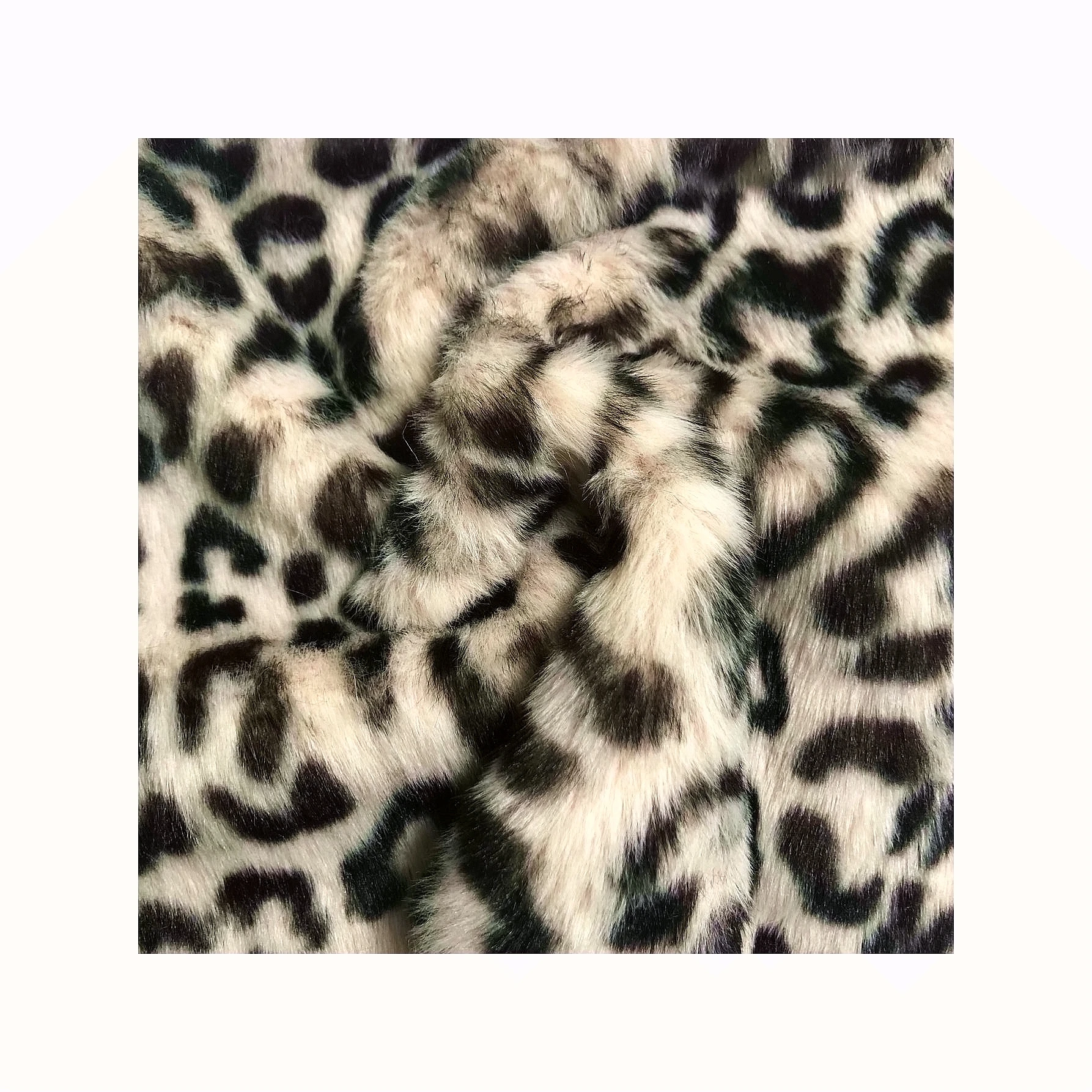 SUPER SOFT WOOL YOUCH SMOOTH POLYESTER MADE LEOPARD FUR FABRIC