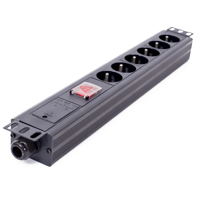 Франция 6 портов питания PDU стеллаж 1U PDU розетки для центра обработки данных