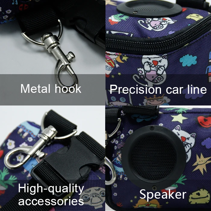 Custom Full Printing Hip Pouch Bag Waist Fanny Pack With Speaker Radio