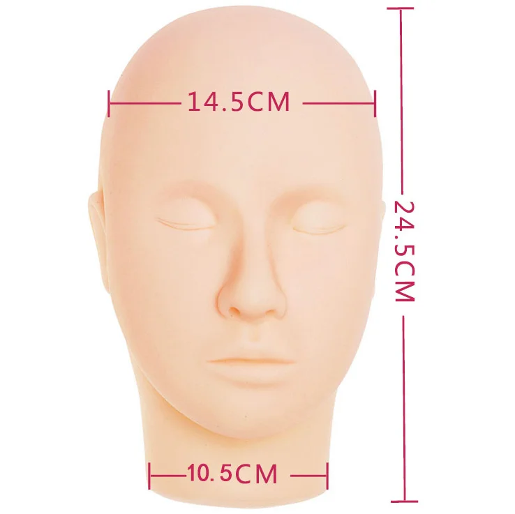 Massage Mannequin Head Flat Eye Facial Eyelash Eyelash Extension Makeup Practice Cosmetic Model Professional Training Heads Tool