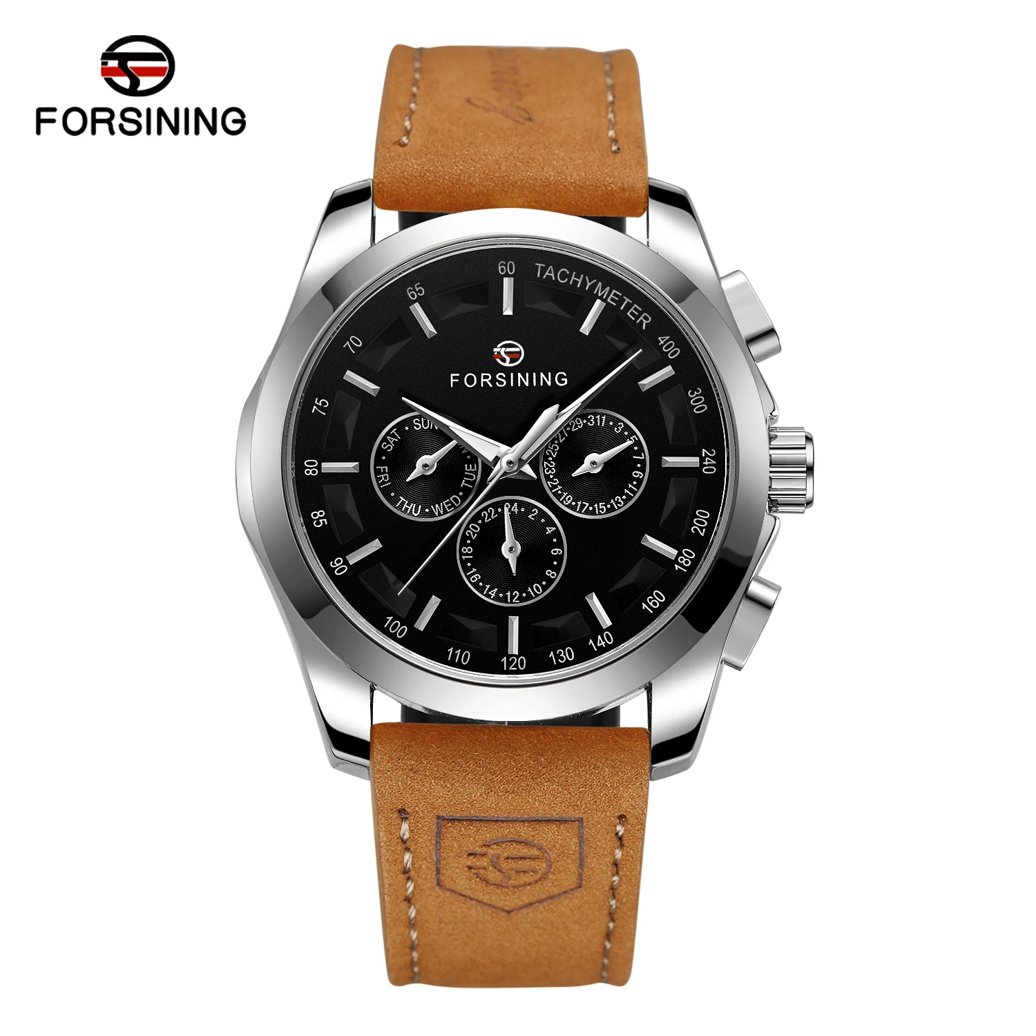 Forsining Luxury Brand Men Automatic Mechanical Watch Golden Metal Series 3D Bolt Skeleton Dial Rubber Strap Male Wrist Watches