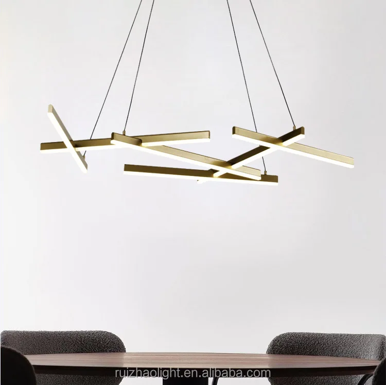 Decoration Elegant Golden And Black Ceiling Hanging Lamp Lustre Modern Chandelier Lights