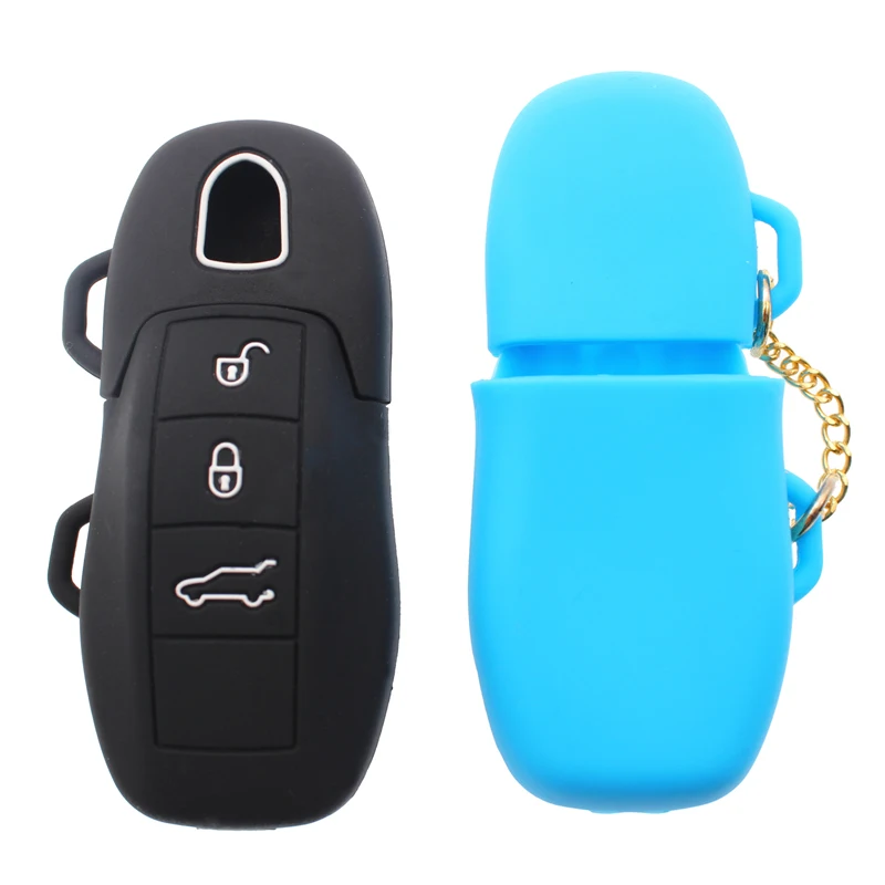Silicone car key Holder Jacket Remote Key Case Shell For Porsche Cayenne