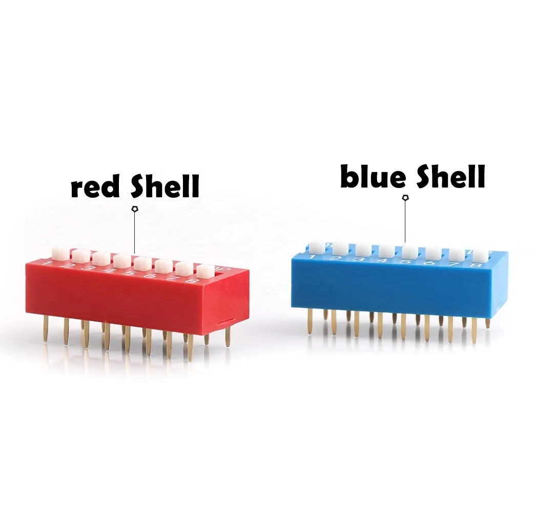 Red Shell 6Position 254mm Dip Switch Slide Type PCB Dip Switch 2.54mm