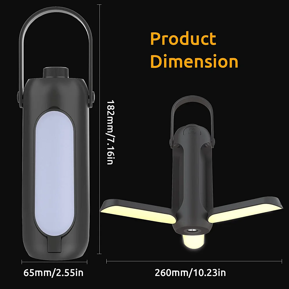 New 10000mah Fold Multifunctional Portable Rechargeable Camping Lighting Flashlight Dimmable Outdoor Tent Camping Lamp 2 Buyers