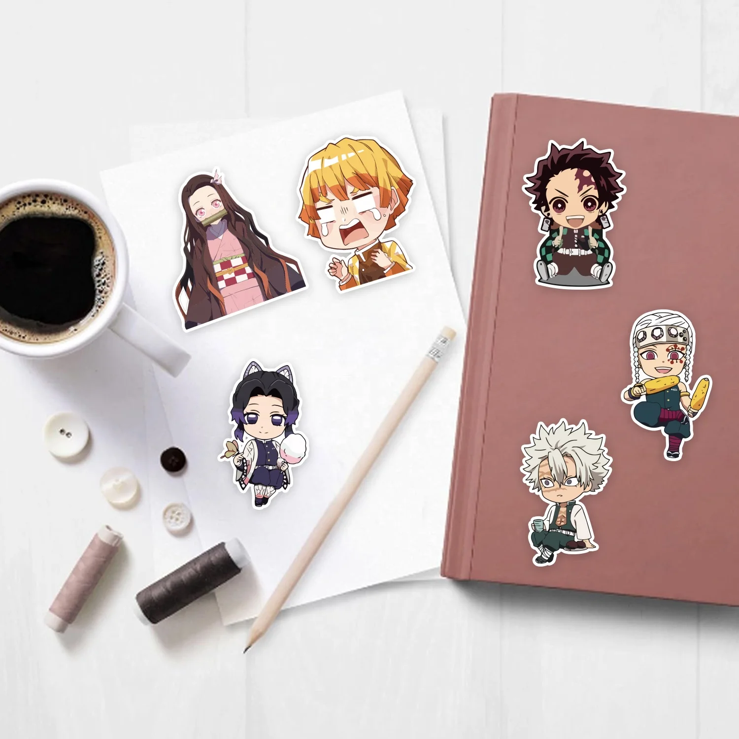 50Pcs Cartoon Cute Demon Slayer Anime Sticker For Kids Notebook Phone DIY Decor Laptop Luggage Stickers