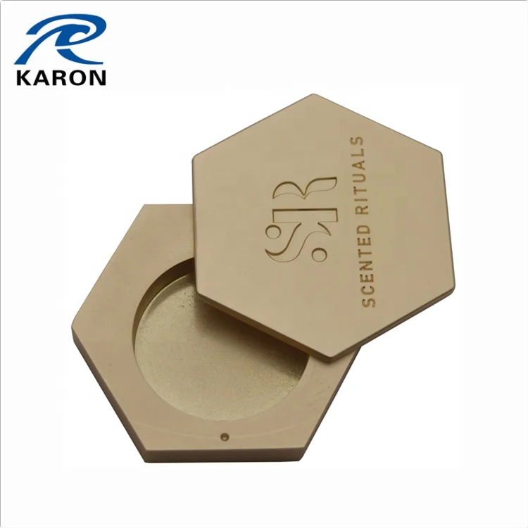 top quality wholesale custom hexagon matte gold gel perfume container in China