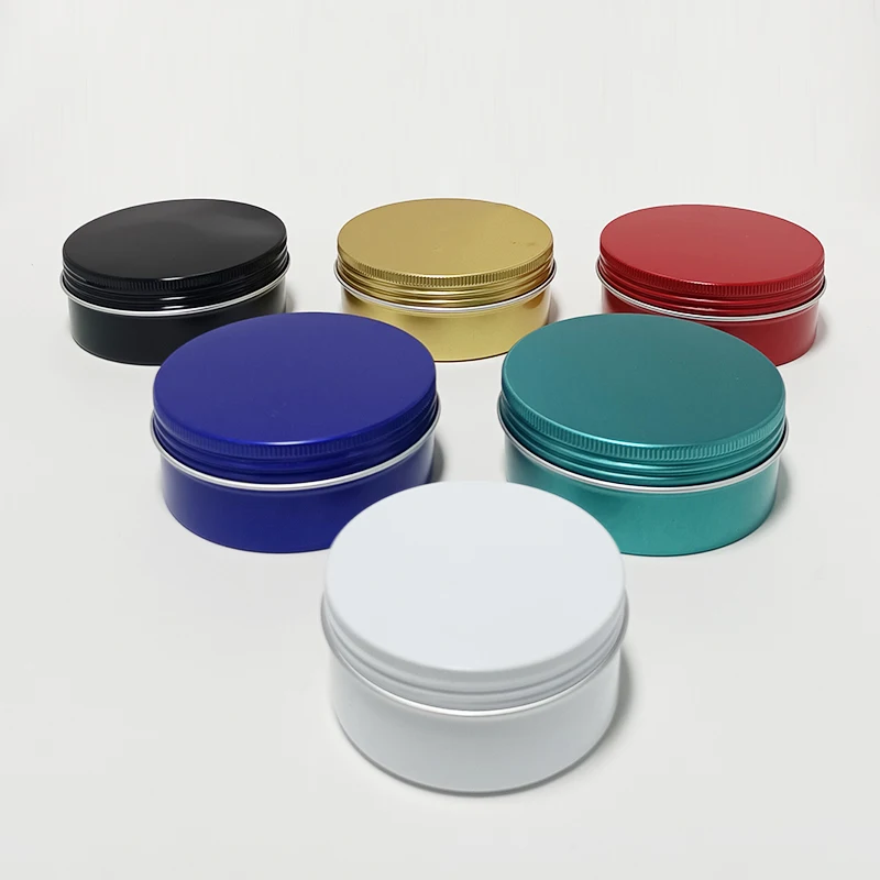 30ml Aluminum Tin Jars Cosmetic Sample Metal Tins Empty Container Bulk Round Pot Screw Cap Lid Small Ounce for Candle Lip Balm