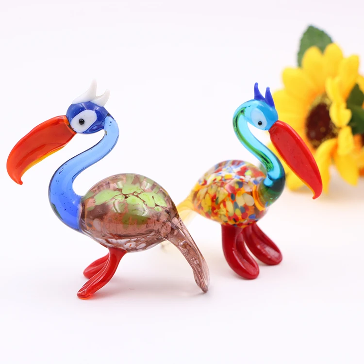 Lovely Home Desktop Decoration Unique Souvenir Small Gift Murano Glass Bird