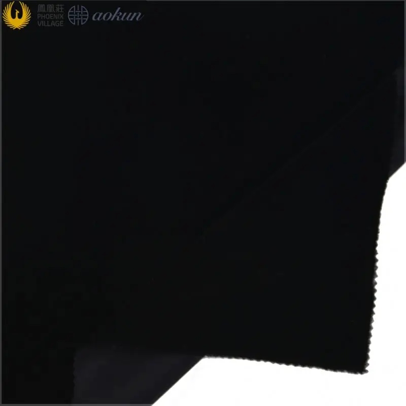 Custom Black Brocade Fabric Piece Dyed Nylon Viscose Wrinkle Resistant Tops Woven Solid Velvet Fabric