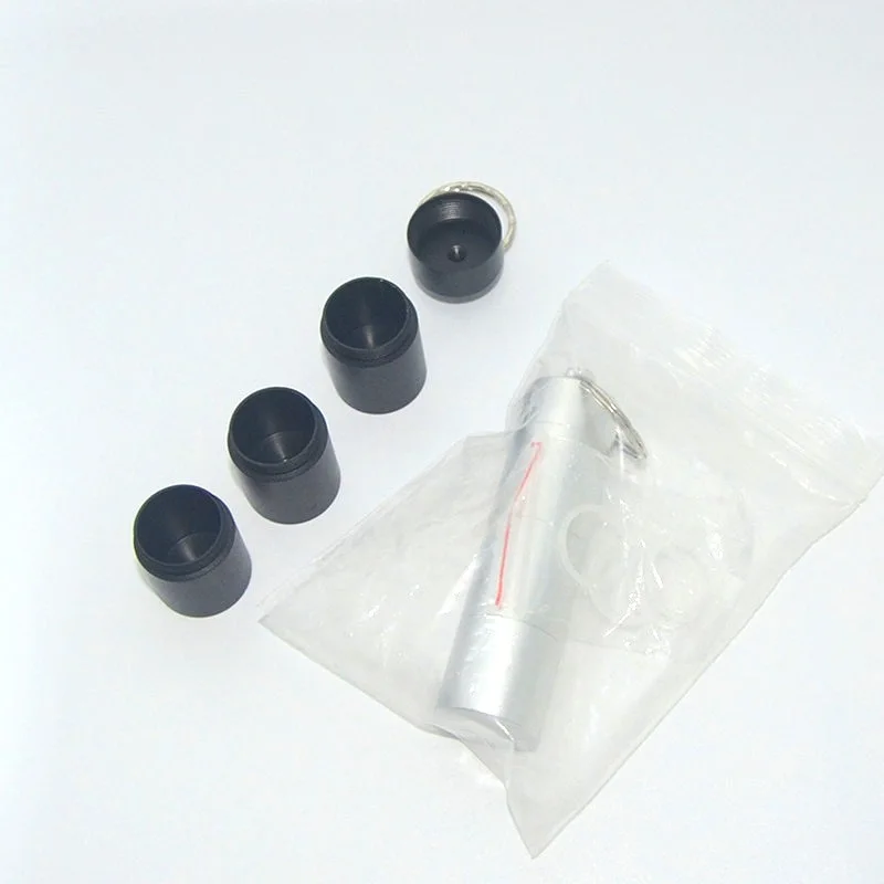 Outdoor Portable Mini 4-Section Aluminum Alloy Waterproof Small Keychain of Medicine Bottle Self-Defense Key Chain Accessories