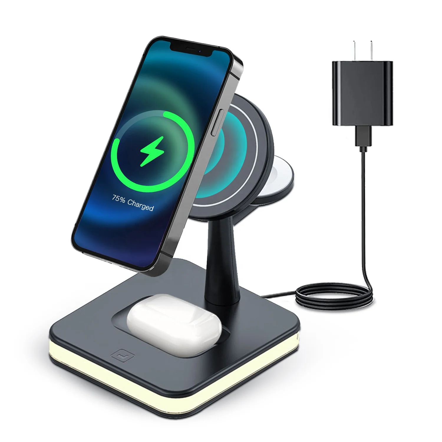 The Wireless Charger 4 in 1 Charging Station is Compatible with all Mobile Phones that Support Wireless Charging on the Market