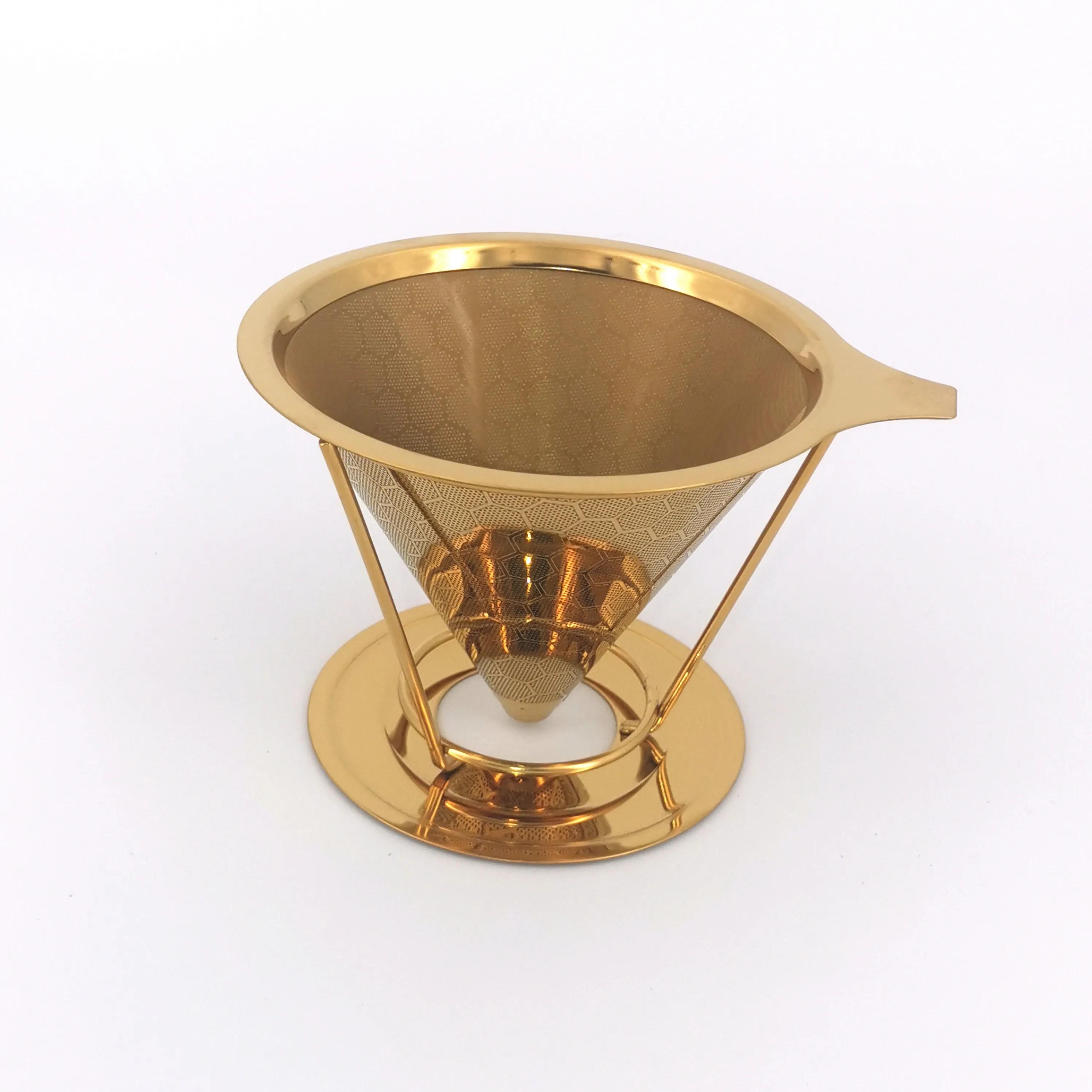 Factory Direct Sales  304 Stainless Steel Double Layer Coffee Filter, Filter Free Paper Funnel Filter Cup
