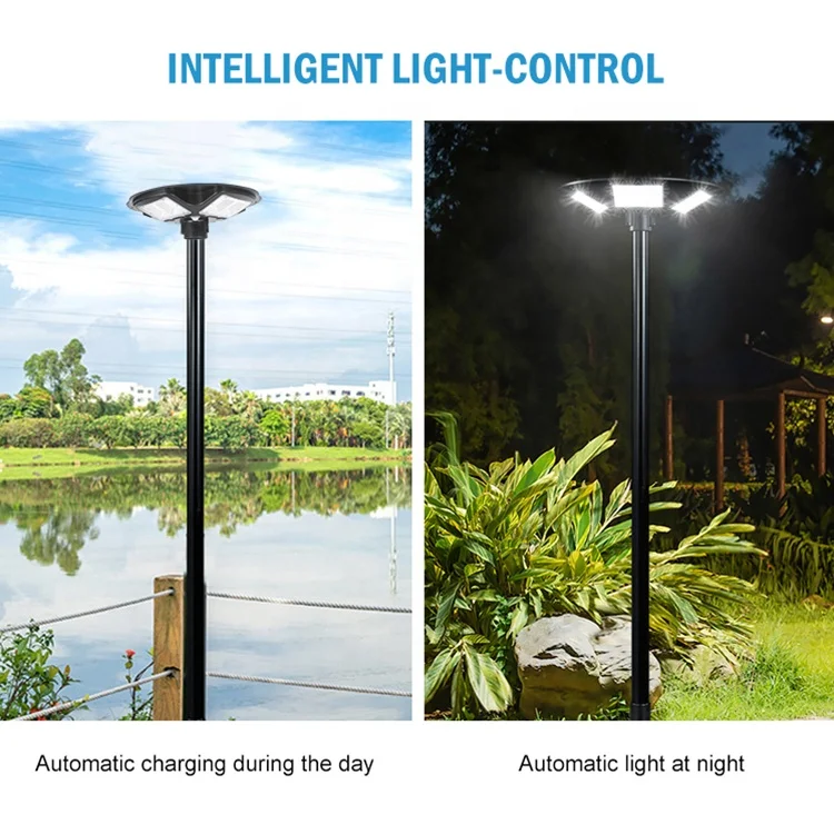 High Quality Waterproof Outdoor IP65 Aluminum Radar Sensor Remote Control 300W 400W 500W LED Solar Garden Light
