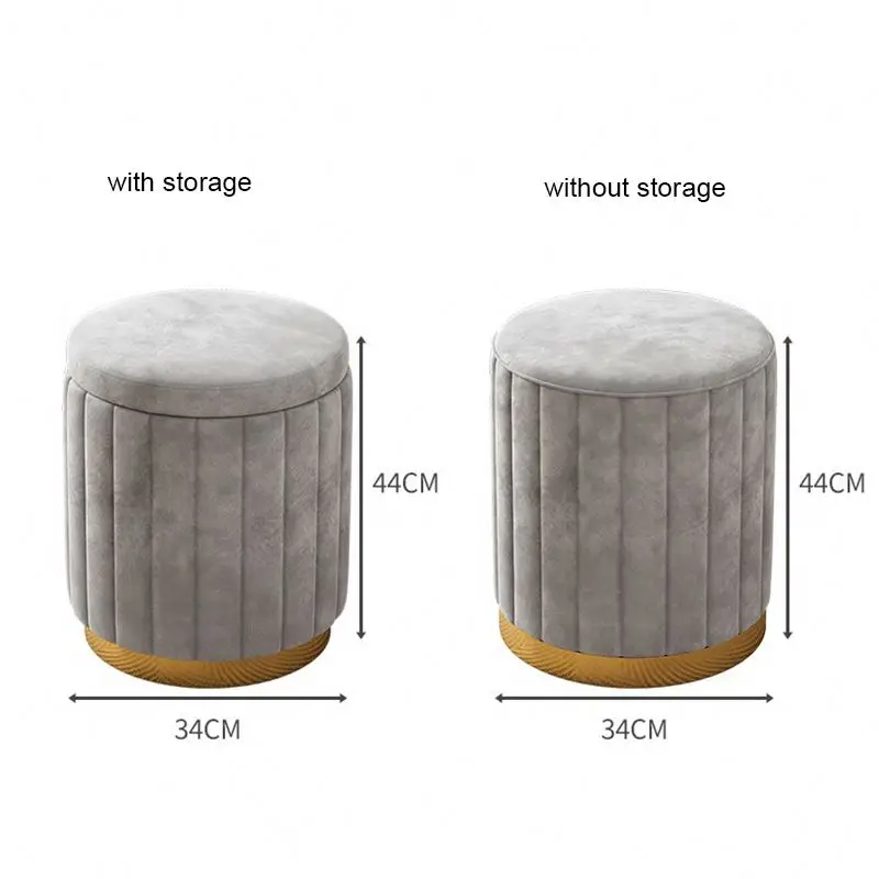 VEKEDA Velvet Ottoman Stools Ottomans Fabric Leather Material With Storage For Dresser And Makeup Stand Factory Price