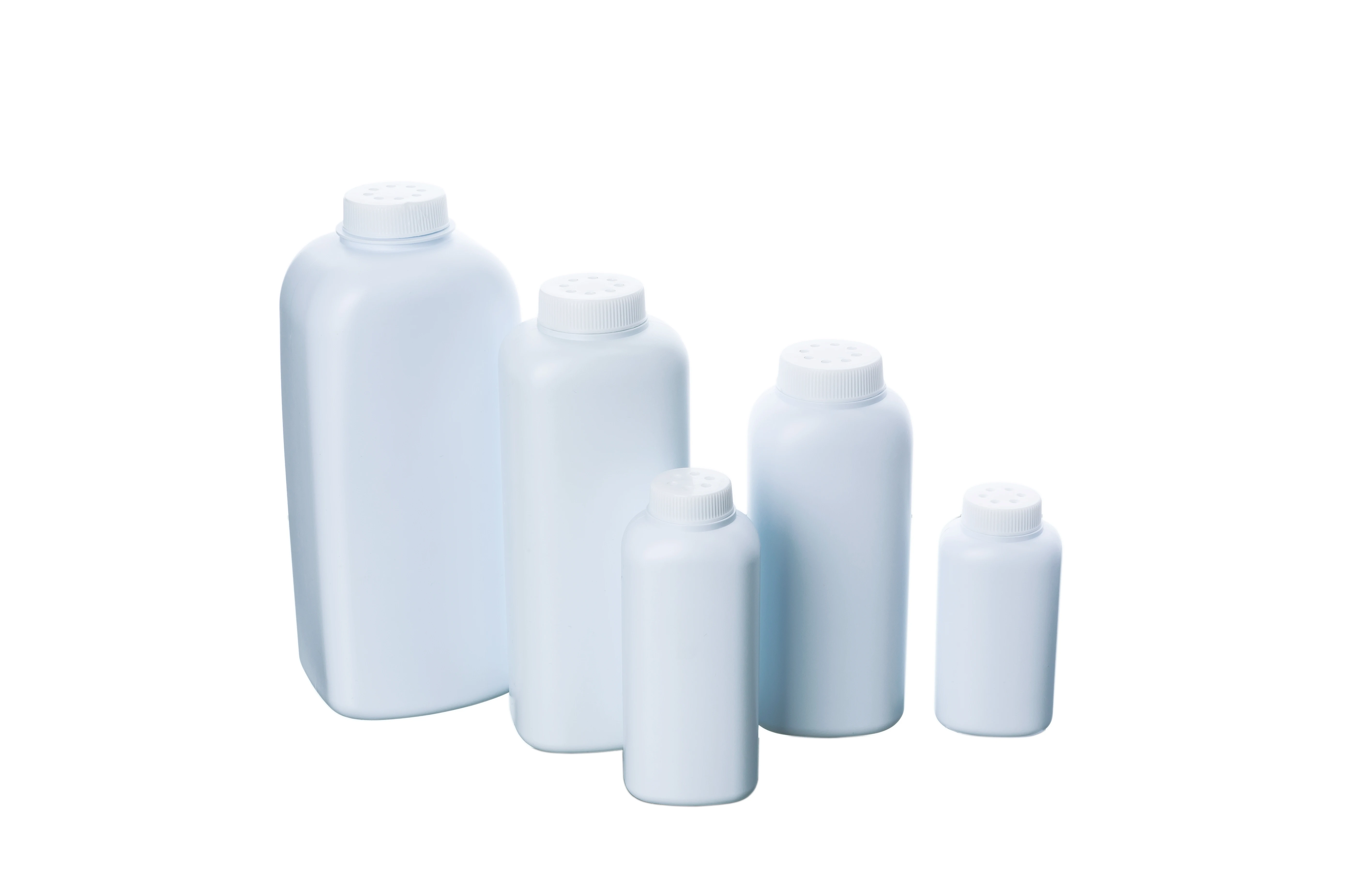 100g Square Screw Cap with Holes Baby Talcum Powder HDPE Plastic Empty White Bottle