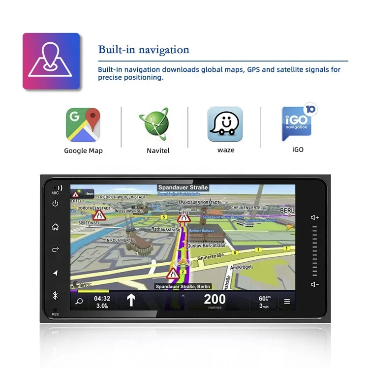 2 Din Car Android GPS Navigation Android 9.1 1+16GB Wifi Android GPS Car Radio