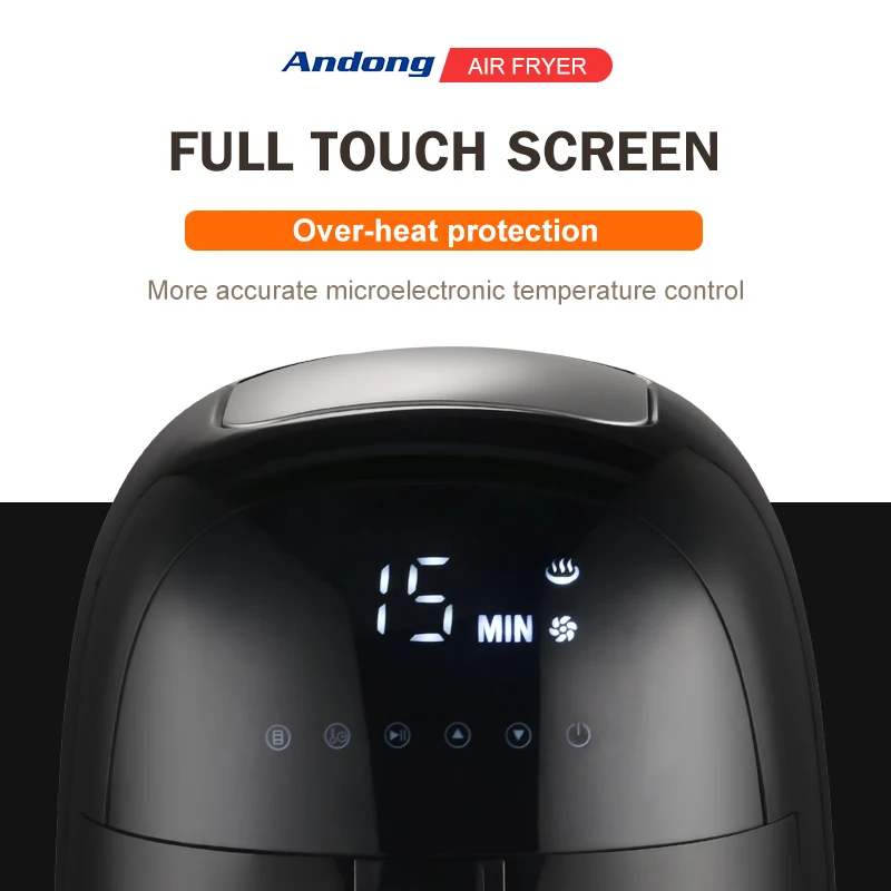 Andong New design Electric Deep Fryer Timer Temperature Control Power Oil Free Air Fryer